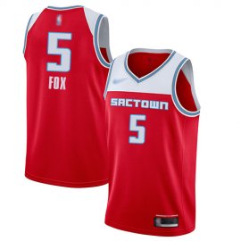 Kings #5 DeAaron Fox Red Basketball Swingman City Edition 2019/20 Jersey