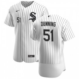 Chicago White Sox #51 Dane Dunning Mens Nike White Home 2020 Authentic Player MLB Jersey