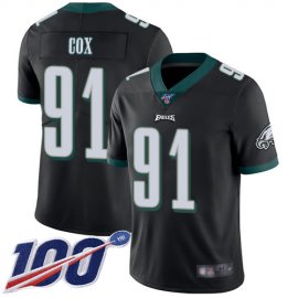Nike Philadelphia Eagles #91 Fletcher Cox Black Alternate Mens Stitched NFL 100th Season Vapor Limited Jersey