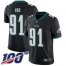 Nike Philadelphia Eagles #91 Fletcher Cox Black Alternate Mens Stitched NFL 100th Season Vapor Limited Jersey