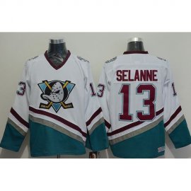 Anaheim Ducks #13 Teemu Selanne White CCM Throwback Stitched NHL Jersey