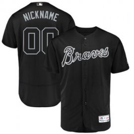 Atlanta Braves Majestic 2019 Players Weekend Flex Base Authentic Roster Custom Jersey Black