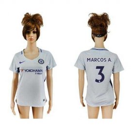 Womens Chelsea #3 Marcos A. Away Soccer Club Jersey