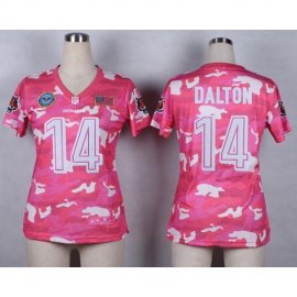 Nike Cincinnati Bengals #14 Andy Dalton Pink Womens Stitched NFL Elite Camo Fashion Jersey