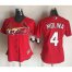 St.Louis Cardinals #4 Yadier Molina Red Womens Alternate Stitched MLB Jersey
