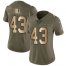 Nike Baltimore Ravens #43 Justice Hill Olive/Gold Womens Stitched NFL Limited 2017 Salute To Service Jersey