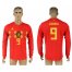 Belgium #9 LUKAKU Home 2018 FIFA World Cup Long Sleeve Thailand Soccer Jersey
