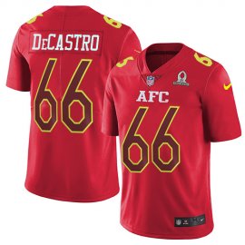 Nike Pittsburgh Steelers #66 David DeCastro Red Mens Stitched NFL Limited AFC 2017 Pro Bowl Jersey