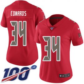 Nike Tampa Bay Buccaneers #34 Mike Edwards Red Womens Stitched NFL Limited Rush 100th Season Jersey
