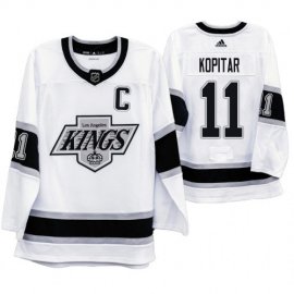 Los Angeles Kings #11 Anze Kopitar Mens Adidas 2019-20 Heritage White Throwback 90s NHL Jersey
