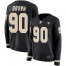 Nike New Orleans Saints #90 Malcom Brown Black Team Color Womens Stitched NFL Limited Therma Long Sleeve Jersey