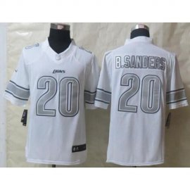 Nike Detroit Lions #20 Barry Sanders White Mens Stitched NFL Limited Platinum Jersey