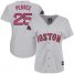 Boston Red Sox #25 Steve Pearce Grey Road 2018 World Series Champions Womens Stitched MLB Jersey