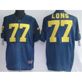 Michigan Wolverines 77 Jake Long Navy Blue NCAA Jerseys