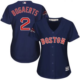 Boston Red Sox #2 Xander Bogaerts Navy Blue Alternate 2018 World Series Champions Womens Stitched MLB Jersey