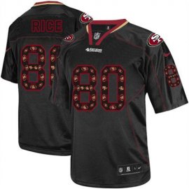 Nike San Francisco 49ers #80 Jerry Rice New Lights Out Black Mens Stitched NFL Elite Jersey