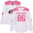 Adidas Carolina Hurricanes #86 Teuvo Teravainen White/Pink Authentic Fashion Womens Stitched NHL Jersey