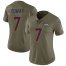 Nike Denver Broncos #7 John Elway Olive Womens Stitched NFL Limited 2017 Salute to Service Jersey