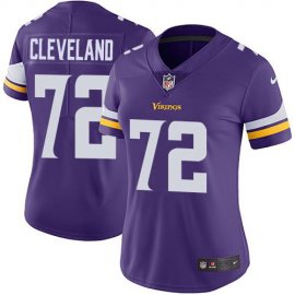 Nike Minnesota Vikings #72 Ezra Cleveland Purple Team Color Womens Stitched NFL Vapor Untouchable Limited Jersey