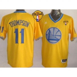 Warriors #11 Klay Thompson Gold 2013 Christmas Day Swingman The Finals Patch Stitched NBA Jersey