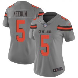 Nike Cleveland Browns #5 Case Keenum Gray Womens Stitched NFL Limited Inverted Legend Jersey