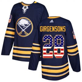 Adidas Buffalo Sabres #28 Zemgus Girgensons Navy Blue Home Authentic USA Flag Stitched NHL Jersey