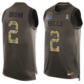 Nike Buffalo Bills #2 John Brown Green Mens Stitched NFL Limited Salute To Service Tank Top Jersey