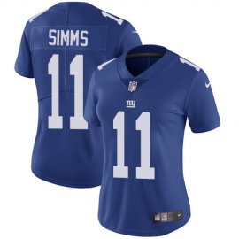 Nike New York Giants #11 Phil Simms Royal Blue Team Color Womens Stitched NFL Vapor Untouchable Limited Jersey