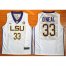 LSU Tigers #33 Shaquille ONeal White Basketball Stitched NCAA Jersey