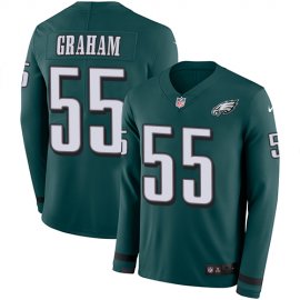 Nike Philadelphia Eagles #55 Brandon Graham Midnight Green Team Color Mens Stitched NFL Limited Therma Long Sleeve Jersey