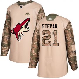 Adidas Arizona Coyotes #21 Derek Stepan Camo Authentic 2017 Veterans Day Stitched Youth NHL Jersey