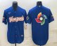 Mens Venezuela Baseball 2023 Royal World Big Logo With Patch Classic Stitched Jersey