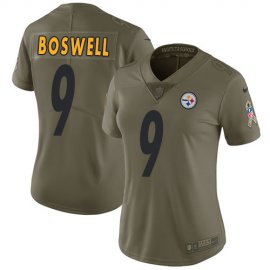 Nike Pittsburgh Steelers #9 Chris Boswell Olive Womens Stitched NFL Limited 2017 Salute to Service Jersey