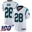 Nike Carolina Panthers #28 Mike Davis White Mens Stitched NFL 100th Season Vapor Untouchable Limited Jersey