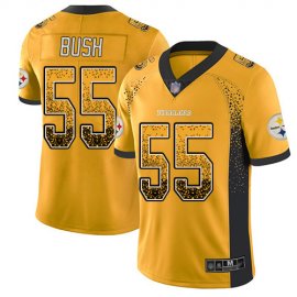 Nike Pittsburgh Steelers #55 Devin Bush Gold Mens Stitched NFL Limited Rush Drift Fashion Jersey