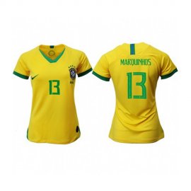Womens Brazil #13 Marquinhos Home Soccer Country Jersey
