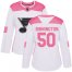 Adidas St. Louis Blues #50 Jordan Binnington White/Pink Authentic Fashion Womens Stitched NHL Jersey