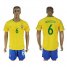 Brazil #6 Marcelo Home Soccer Country Jersey