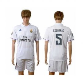 Real Madrid #5 Coentrao White Home Soccer Club Jersey