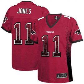 Nike Atlanta Falcons #11 Julio Jones Red Team Color Womens Stitched NFL Elite Drift Fashion Jersey