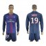 Paris Saint-Germain #19 Aurier Home Long Sleeves Soccer Club Jersey