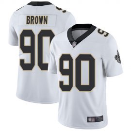 Nike New Orleans Saints #90 Malcom Brown White Mens Stitched NFL Vapor Untouchable Limited Jersey