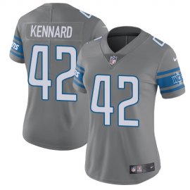 Nike Detroit Lions #42 Devon Kennard Gray Womens Stitched NFL Limited Rush Jersey