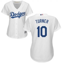 Los Angeles Dodgers #10 Justin Turner White Home Womens Stitched MLB Jersey