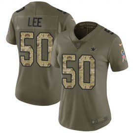 Nike Dallas Cowboys #50 Sean Lee Olive/Camo Womens Stitched NFL Limited 2017 Salute to Service Jersey