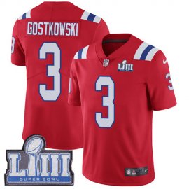Nike New England Patriots #3 Stephen Gostkowski Red Alternate Super Bowl LIII Bound Mens Stitched NFL Vapor Untouchable Limited Jersey