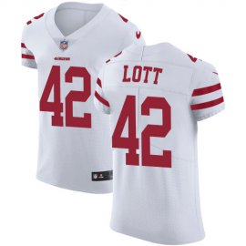 Nike San Francisco 49ers #42 Ronnie Lott White Mens Stitched NFL Vapor Untouchable Elite Jersey