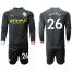 Manchester City #26 Mahrez Away Long Sleeves Soccer Club Jersey