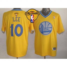 Warriors #10 David Lee Gold 2013 Christmas Day Swingman The Finals Patch Stitched NBA Jersey