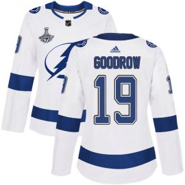 Adidas Tampa Bay Lightning #19 Barclay Goodrow White Road Authentic Womens 2020 Stanley Cup Champions Stitched NHL Jersey